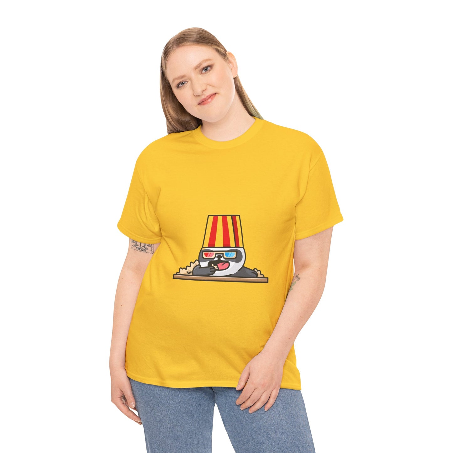 Unisex Panda Movie Popcorn Heavy Cotton Tee